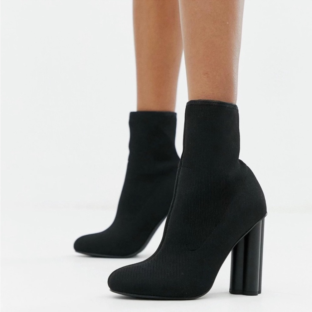 ASOS knitted heeled sock boots